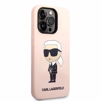 Karl Lagerfeld Silikona Ikoniskais viedtālruņa apvalks iPhone 14 Pro Max - rozā