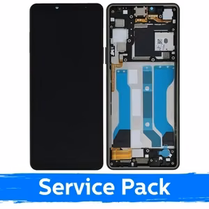 LCD displejs Sony Xperia 10 V Melns ar rāmi (Service Pack)