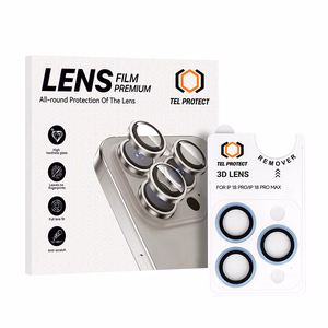 Tel Protect 3D Lens gaiši zilie rūdītie aizsargstikli Apple iPhone 18 Pro / 18 Pro Max kameras lēcām (3 gab.)