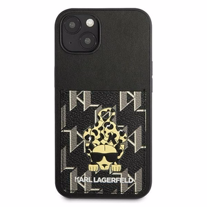 Karl Lagerfeld Karlimals Kartes viedtālruņa apvalks iPhone 13 - melns