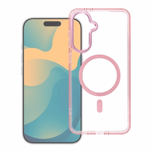 Maciņš Samsung A27 Frame Clear Hybrid Mag Cover, saderīgs ar MagSafe, pūderrozā