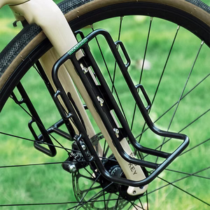 Rockbros 33210010001 priekšējais velosipēda bagāžnieks velosipēda dakšai - melns