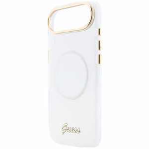 Guess IML Gradient Script Metal MagSafe Maciņš for iPhone Air - balts