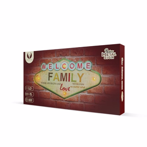 RETRO metāla izkārtne LED Welcome Family Forever Light