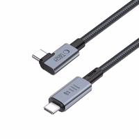 Tech-Protect UltraBoost Max L USB-C 4.0 (taisns) / USB-C 4.0 (leņķa) PD 240W 8K 40Gbps 1.5m kabelis - pelēks