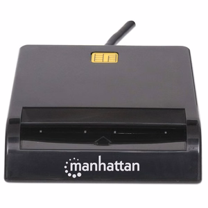 Manhattan USB-A kontakta viedkaršu lasītājs, 12 Mbps, ārējais, melns, kabelis 105 cm