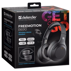 HEADPHONES DEFENDER BLUETOOTH FREEMOTION B690 melns