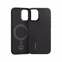 Benks Montage magnētiskais Armor Pro Kevlar viedtālruņa apvalks ar metāla rāmi 600D+1500D Iphone 16 melns