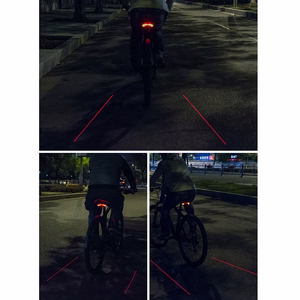 Rockbros LKWD-R1 aizmugurējais velosipēda lukturis ar lāzeru un tālvadības pulti + Micro USB - USB-A kabelis - melns