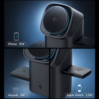 Spigen Essential EF223MS 3-in-1 QI2 bezvadu lādētājs – melns