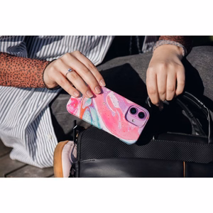 Case for iPhone 15 PRO MAX Forcell F-Protect Mirage compatible with Magsafe Military Drop-Test pink marble