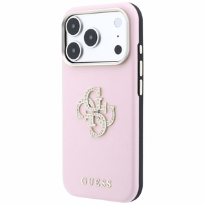 Guess Smooth & Big Strass Logo vāciņš iPhone 18 Pro Max / 17 Pro Max – rozā