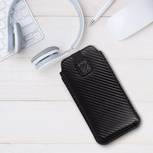 Wonder CARBON viedtālruņa apvalks (izmērs XL) Iphone 15/15 Pro/Iphone 16/16 Pro/Samsung S24/S24 Plus/S25/S25 Plus/A53/A55 5G melns