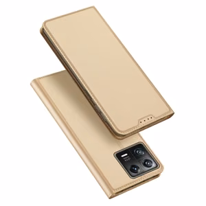 Dux Ducis Skin Pro viedtālruņa apvalks Xiaomi 13 ar kartes turētāju un zelta statīvu