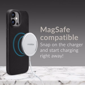 Mobilize Magsafe saderīgs Premium ādas maciņš Apple iPhone 17 Pro melns