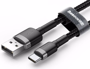 Baseus kabelis Cafule USB - USB-C 3m 2A pelēks-melns
