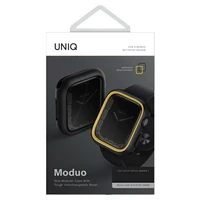 Uniq Moduo viedtālruņa apvalks Apple Watch 4/5/6/7/8/SE/SE2 40/41mm - melns un sinepju