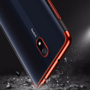 Xiaomi Redmi 8A - caurspīdīgs zils Gel TPU apvalks ar elektroapkalējuma rāmi