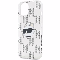 Karl Lagerfeld IML Choupette galvas un monogrammas apvalks iPhone 15 / 14 / 13 - caurspīdīgs