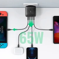 Lādētājs Ugreen CD224 65W GaN 3xUSB-C/USB-A melns