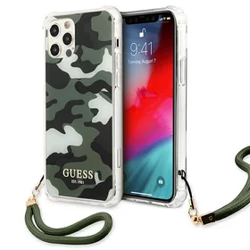 Guess GUHCP12MKSARKA iPhone 12/12 Pro 6.1" zaļš/haki cietais apvalks Camo kolekcija