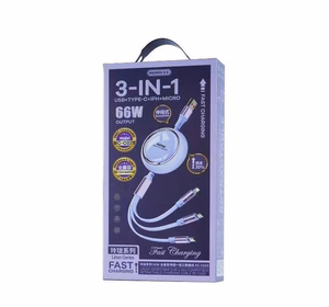 KABELIS REMAX LINON SERIES 66W 3IN1 USB-C/MICRO/LIGHTNING RC-C029 PURPLE