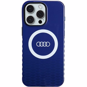 Audi IML Lielais Logotips Magnētiskais viedtālruņa apvalks iPhone 15 Pro Max - zils