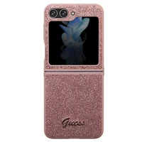 Guess Glitter Script viedtālruņa apvalks Samsung Galaxy Z Flip 5 - rozā