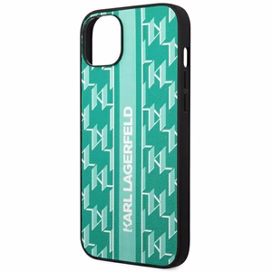 Karl Lagerfeld KLHCP14MPGKLSKN iPhone 14 Plus 6.7 "cietais apvalks zaļš / zaļš Monogrammas Svītra
