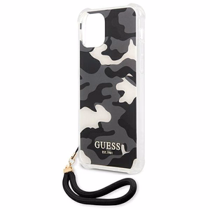 Guess GUHCP12MKSARBK iPhone 12/12 Pro 6.1" melns/melns cietais apvalks Camo kolekcija