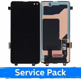 LCD Displejs Saderīgs ar Samsung G975 S10 Plus Melns (Service Pack) (NF version)
