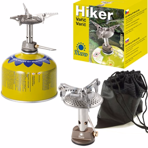 Meva HIKER tūrisma gāzes plīts vītņotām vai vārsta gāzes kasetnēm, 2,4 kW, 70 g