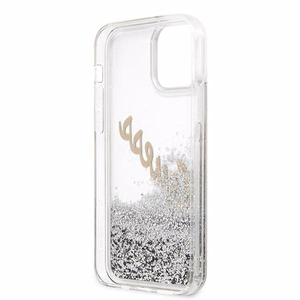 Guess GUHCP12LGLVSSI iPhone 12 Pro Max 6.7" silver/silver hardcase Glitter Vintage Script