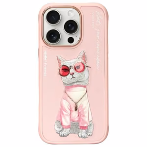 Nimmy Brilles Foršs kaķis viedtālruņa apvalks iPhone 16 Pro Max - rozā