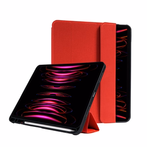 Crong FlexFolio atverams vāciņš ierīcei iPad Air 11" (2026–2024) / iPad Air 10.9" (5. / 4. paaudzes) / iPad Pro 11" (2022–2021), ar Apple Pencil turētāju, sarkans