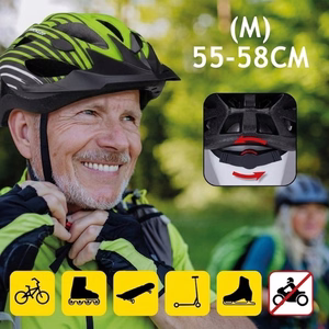 Dunlop regulējama MTB velosipēda ķivere, M izmērs, 55–58 cm, zaļa un melna