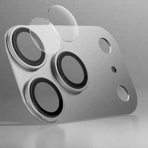 Benks rūdītais stikls Glass Warrior metāla integrēts lēcas aizsargs (C069) Iphone 17 Pro (3 lēcas) balta