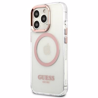 Guess GUHMP13LHTRMP iPhone 13 Pro / 13 6,1" rozā/rozā hard maciņš Metal Outline Magsafe