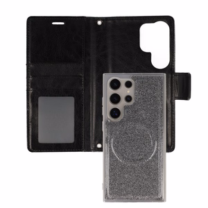 Glitter Magsafe Viedtālruņa apvalks Samsung Galaxy S24 Plus melns