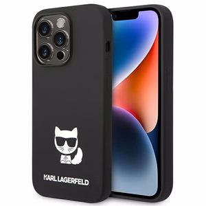 Karl Lagerfeld KLHCP14LSLCTBK Silicone Choupette Body vāciņš ierīcei iPhone 14 Pro 6.1", melns