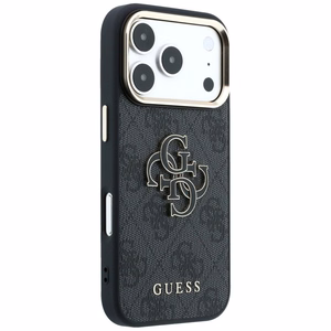 GUESS GUE005482 (PU FW Resin Logo) aizsargvāciņš ierīcei iPhone 18 Pro Max / 17 Pro Max, krāsa – melna