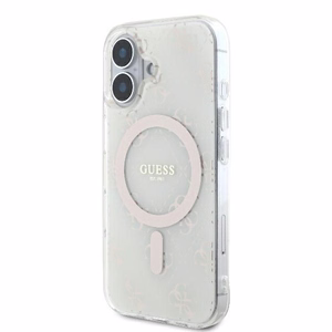 Guess IML 4G Fons Magnētiskais viedtālruņa apvalks iPhone 16 Plus - balts