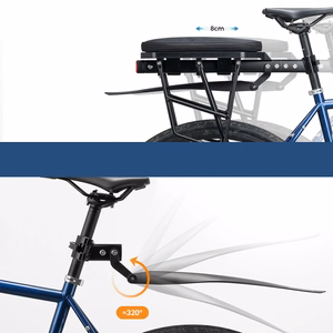 Rockbros RBHJ-1 Black Diamond velosipēda bagāžnieks ar dubļusargu un ātro stiprinājumu 26-29" kalnu velosipēdiem - melns