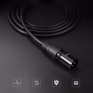 Ugreen AV130 66717 audio XLR (sieviešu) - XLR (vīriešu) kabelis mikrofonam / pastiprinātājam 2m - melns