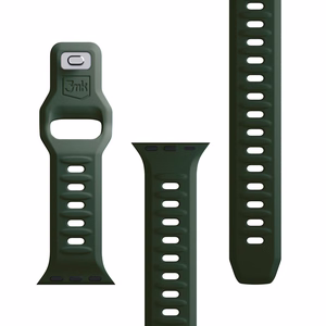 3mk silikona siksniņa Apple Watch, 42/44/45/46/49 mm, tumši zaļš, lielais izmērs