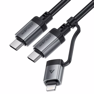 Acefast C20-01 USB-C - USB-C/ Lightning cable 60W/30W 480Mb/s 3A 1.2m - black
