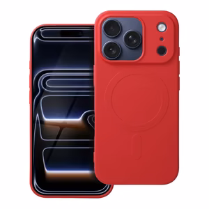 Чехол для iPhone 17 Pro силиконовый Mag Cover совместимый с MagSafe (большое отверстие) красный