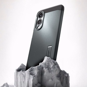 Spigen Tough Armor magnētiskais viedtālruņa apvalks Samsung Galaxy S25 Edge - zaļš/melns