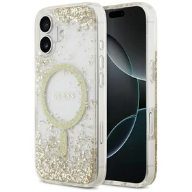 Guess Resin Bottom Glitter Magnētiskais viedtālruņa apvalks iPhone 17 - zelta