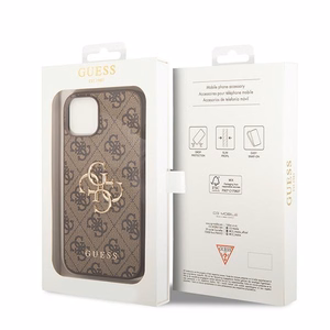 Guess GUHCP15S4GMGBR iPhone 15 6.1" brūns/brūns cietais viedtālruņa apvalks 4G Big Metal Logo